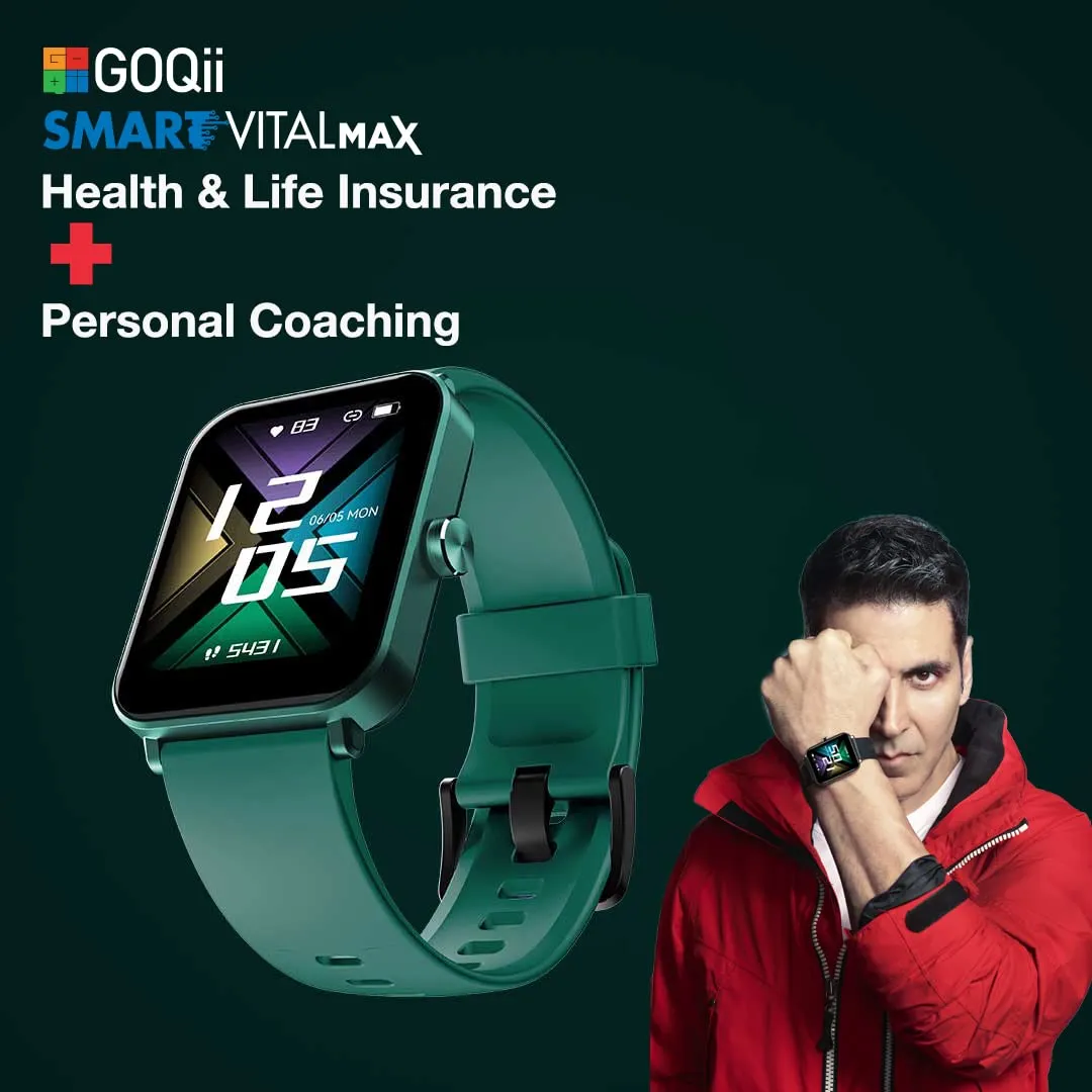 GOQii Insure  5 lakhs Health Insurance with Smart Vital Max (Green) and 3 Months Personal Coaching
